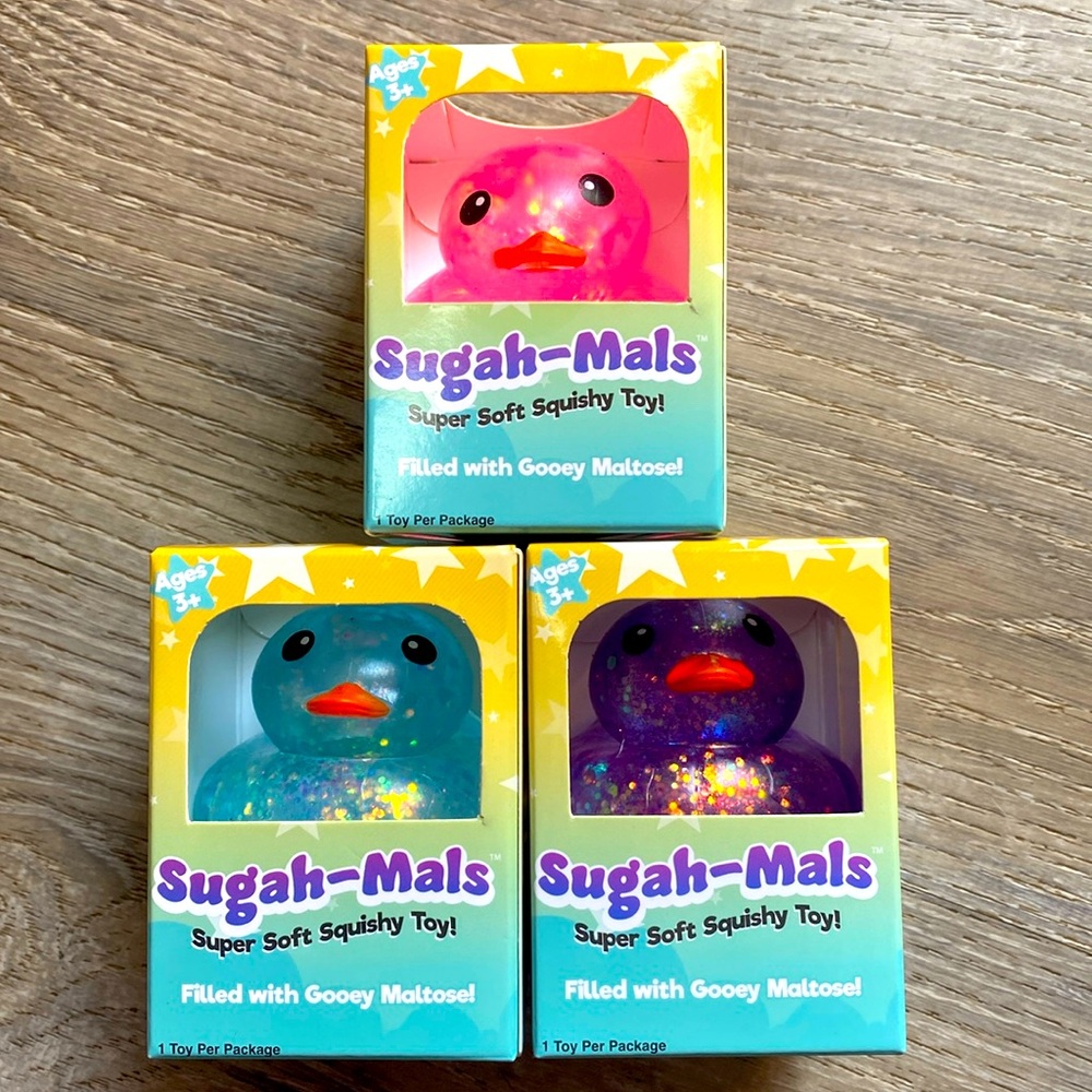 Adorable Squishy Glitter Ducks Sugah-Mals New